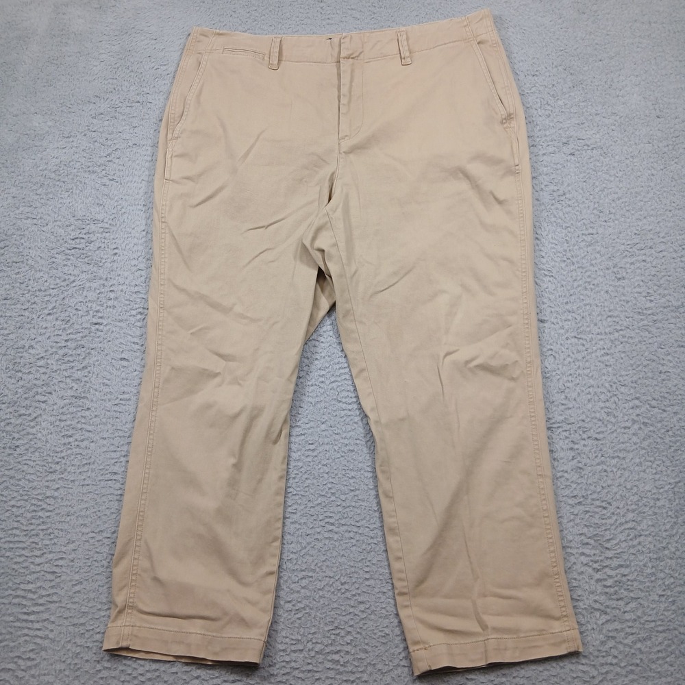 Lands' End Chino Pants Women's 16 Petite Beige Stretch Cotton Casual